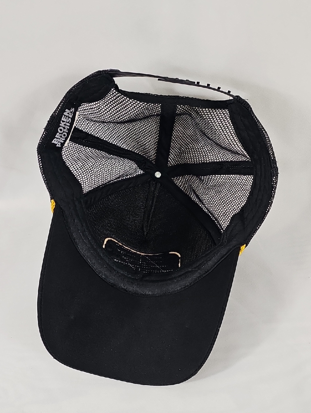 Black Trucker Cap with Gold Embroidery - Picture 5 of 6